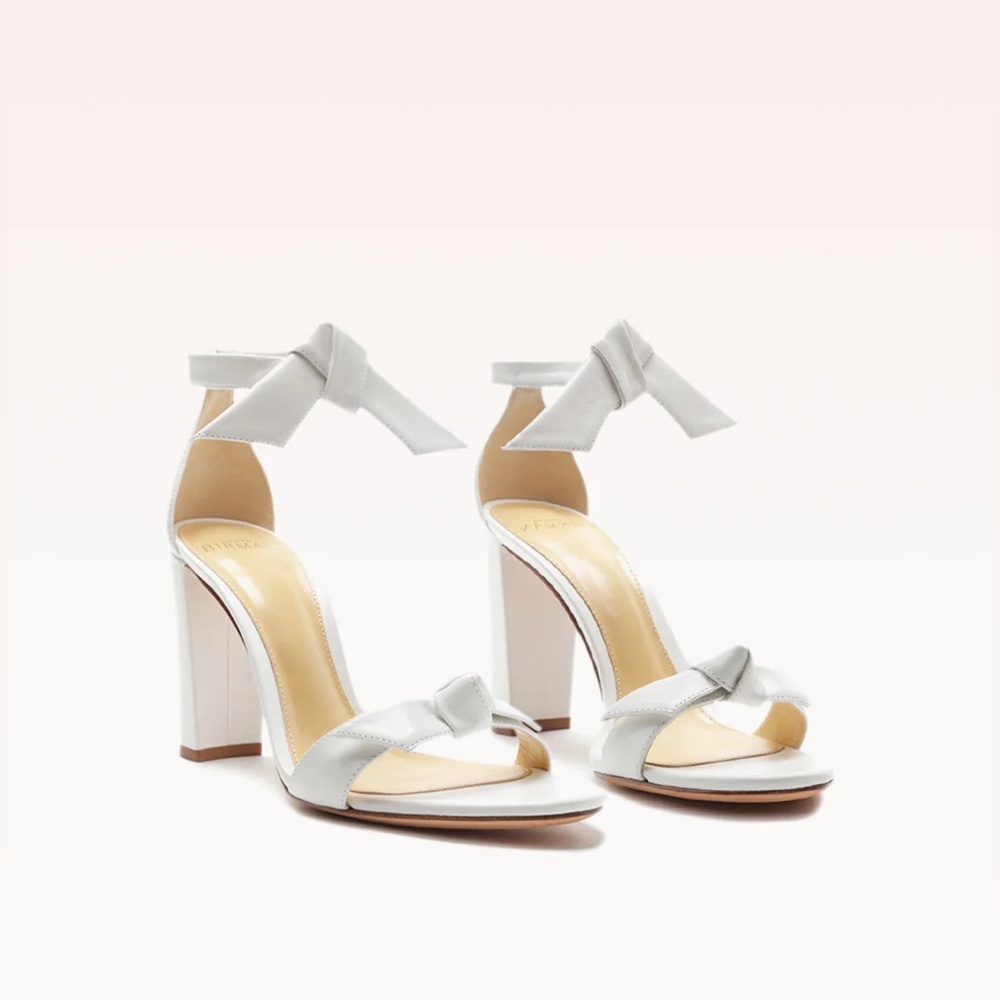 Alexandre Birman Women's Clarita Ankle Tie High Block Heel Sandals- Size 7
